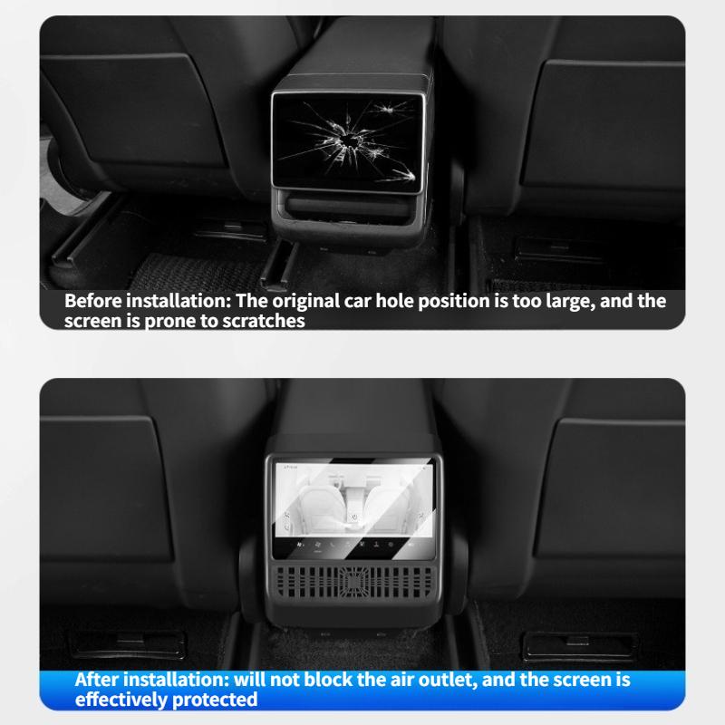 Rear Air Vent Protective Cover Screen Tempered Film Integrated for Tesla Model 3 Highland Model Y Juniper 2025 Car Accessories