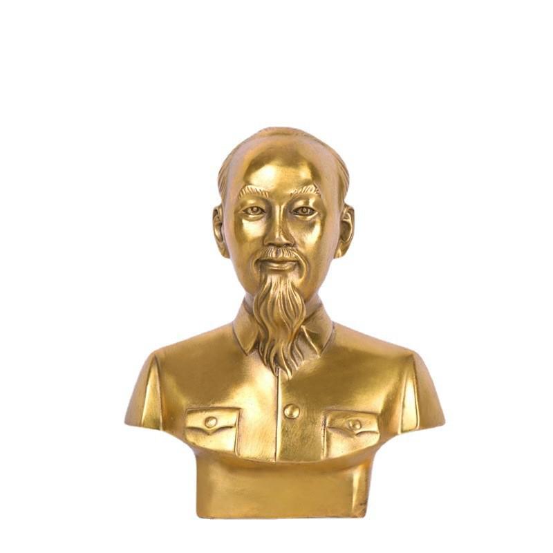 Copper Ho Chi Minh Bust Ornament for Home or Office Decor