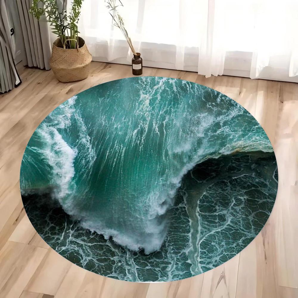 3D Illusion Masterpieces Round Rugs Big Crack and Deep Hole Designs Stunning Optical Illusion Carpets Look Crack Floor Mats