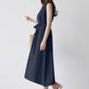 Boho Solid Long Dress for Women Crew Neck Sleeveless Tie Waist Dress Summer Casual Loose Work Vacation Dress Cotton Breathable Lightweight Soft Dress