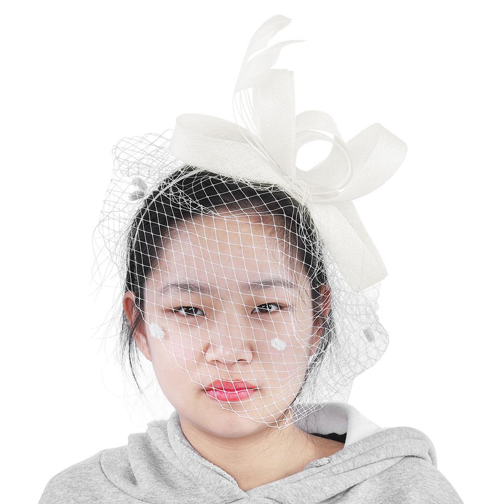 Wedding Women Net Mesh Bridal Face Veil Hats Brides Fascinator Headwear Hair Accessory(Black)