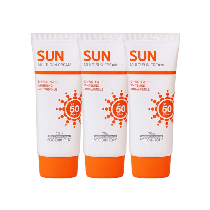 

(3 шт.) Foodaholic Мульти солнцезащитный крем 70 мл SPF50 PA+++ / Не выбеливающий смешанный солнцезащитный крем солнцезащитный блок защита от УФ-лучей