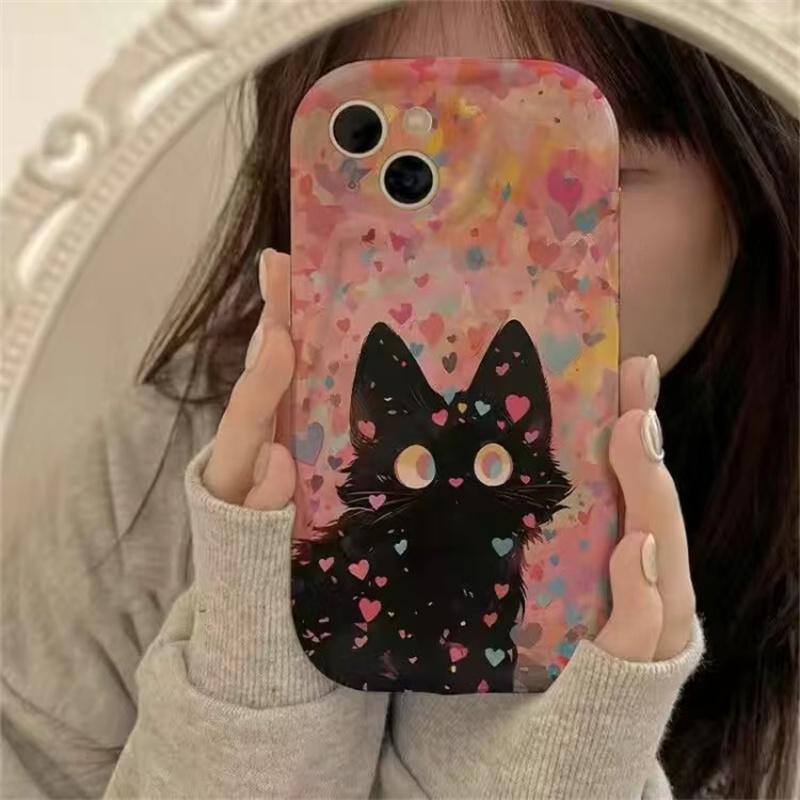 Case For iPhone 17Air 16E 17 16 Pro Max 15 Plus 11 PRO Max Cute Sweet Animals Dog Cat Wave Side Cartoon Soft Silicone Cover