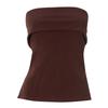 GMXIA Women's Summer Solid Color Sleeveless Backless Wide Lapel Slits Spread Breast Sexy Blouse Woman