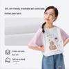 Girls' Color-Block Cartoon Print Short Sleeve T-Shirt