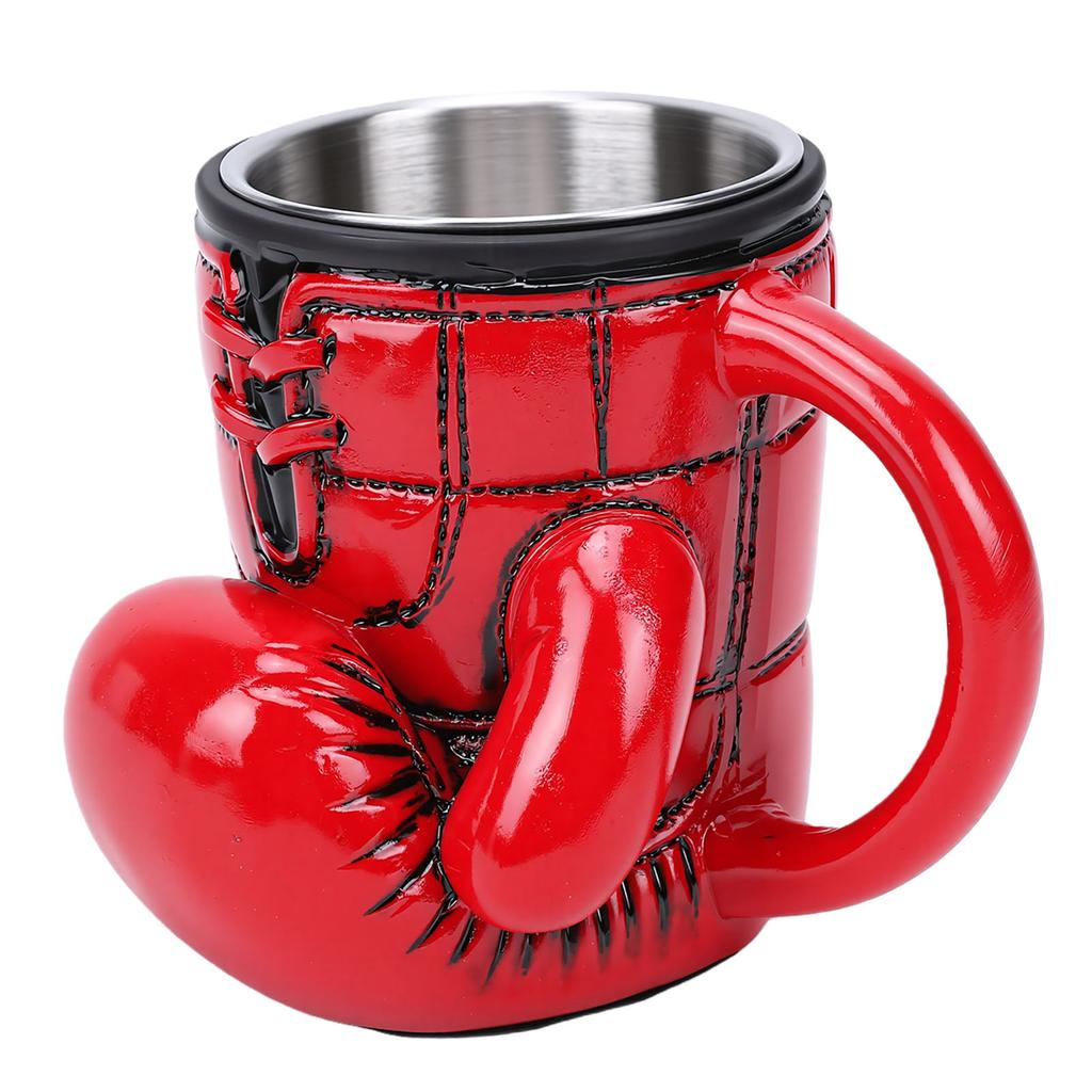 Boxing Glove Mug Resin Stainless Steel Novelty Boxing Coffee Mug Funny Tea Cup for Men Boyfriend Birthday Gifts
