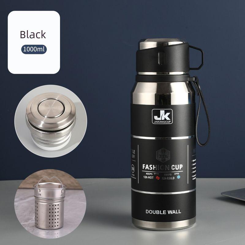 316 Stainless Steel Portable Large-Capacity Thermos Cup for Male and Female Students, 1-Liter Tea Cup, Outdoor Car-Mounted Water Cup Kettle