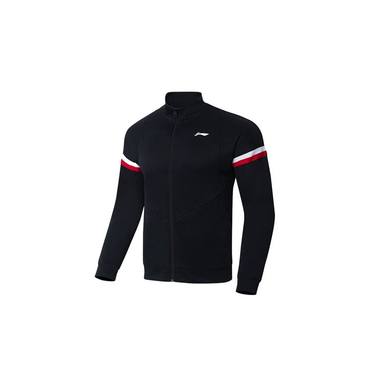Li Ning Badminton Series Cardigan Sports Hoodie Set Men Hoodies Black AWET009-1