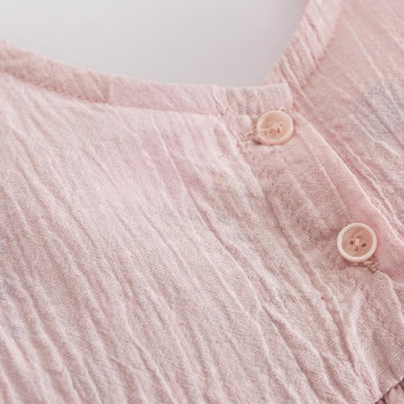 YUBAOBEI Set de vară pentru fetițe Broderie cu flori Bumbac In Respirabil 2 buc Haine Vestă Pantaloni scurți Costum