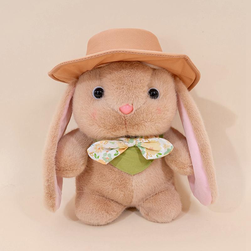 Easter Bunny Soft Stuffed Plush Toys Brown White Rabbit Cute Animal Plushies Doll Happy Easter Day Decor For Home Favors Gifts