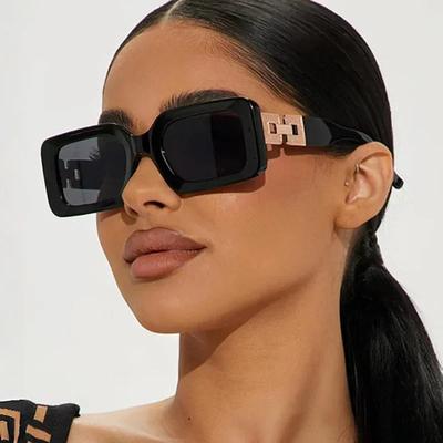 Modna Marka Kwadratowe Okulary Przeciwsłoneczne Damskie Nowe Luksusowe Prostokątne Okulary Przeciwsłoneczne Damskie Czarne Okulary Gogle Kierowcy Uv400