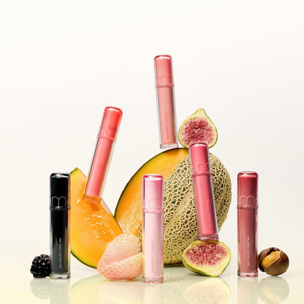 The Juicy Lasting Highly Korean Cosmetics Glossy Lip Tint Mystic The Rom&nd Tint, Pigmented, Long-Lasting Lipstick, (26 Peach, Juicy)