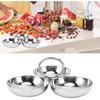 Snack Serving Plate 3 in 1 Fruit Bowl Snack Plate 304 Stainless Steel Reusable Dessert Plates Candy Serving Tray for Home Kitchen Party(Type 2)