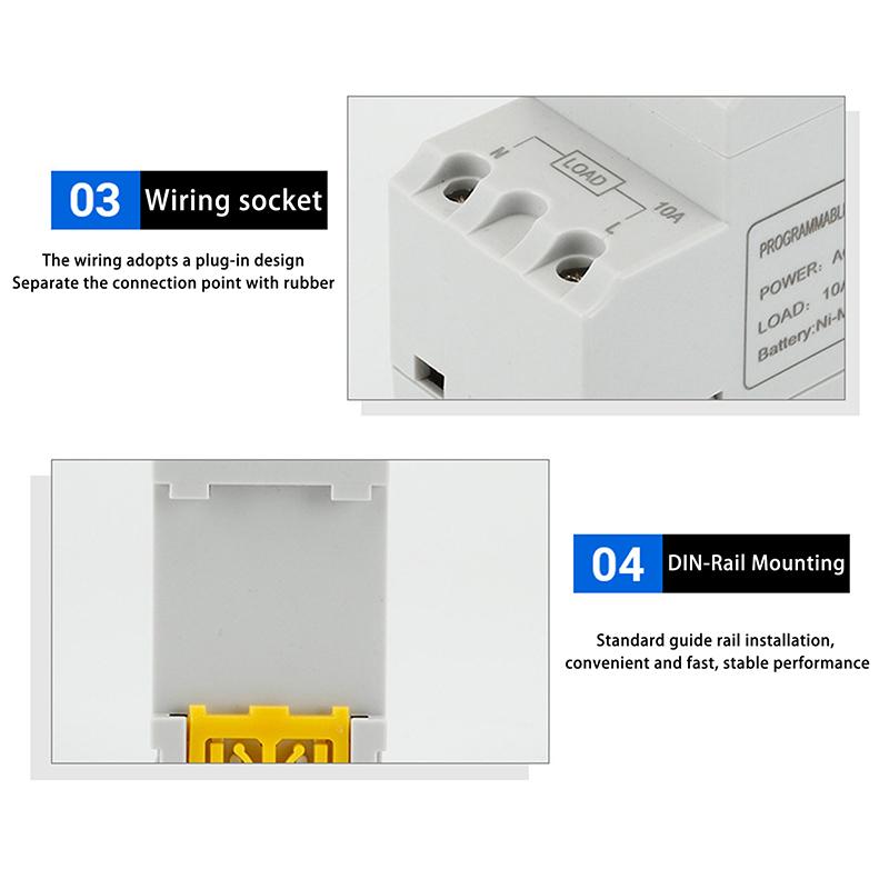 1Pc Electronic Weekly 7 Days Programmable Digital Timer Switch Relay Control 110V 8A 10A 16A Din Rail Thc15A