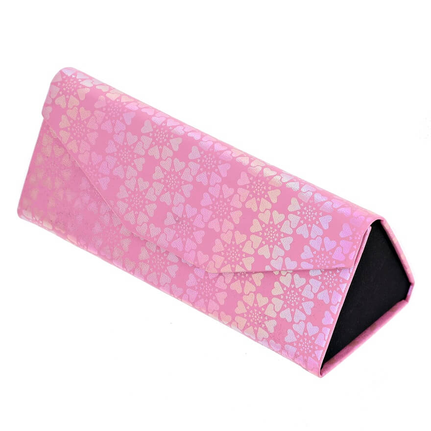 Triangle Foldable Glasses Case ET-133D Powder