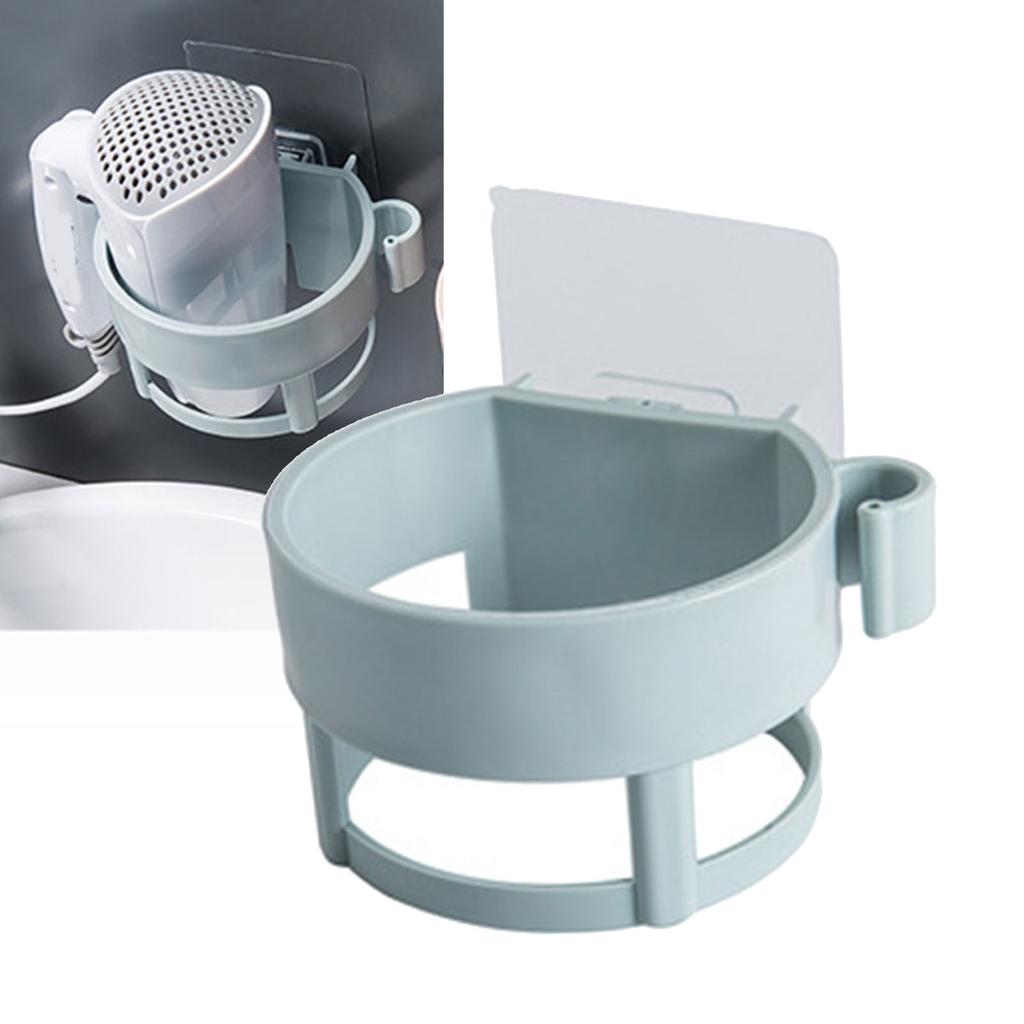 Hårfönshållare med ett hål, platsbesparande, självhäftande, väggmonterad, universell passform, hårfön