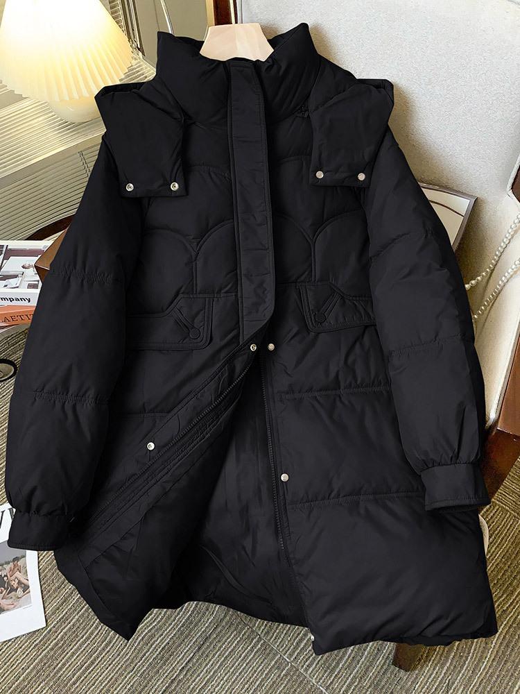 Winter New Down  Clothes Women's Medium and Long Loose  Clothes Thickened Outer Wear Warm  Jackets Fashionable