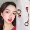 Women's Anniversary Rose Gold Heart Drop Earrings