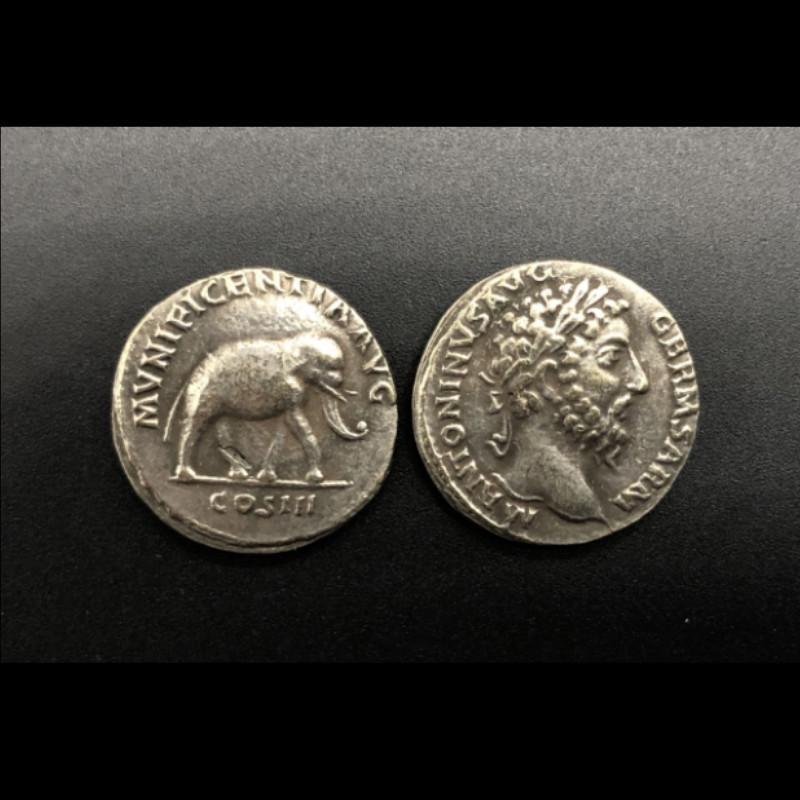 Copy Ancient Roman Emperor Augustus Silver Coin Roman Silver Coin Elephant Coin Collection
