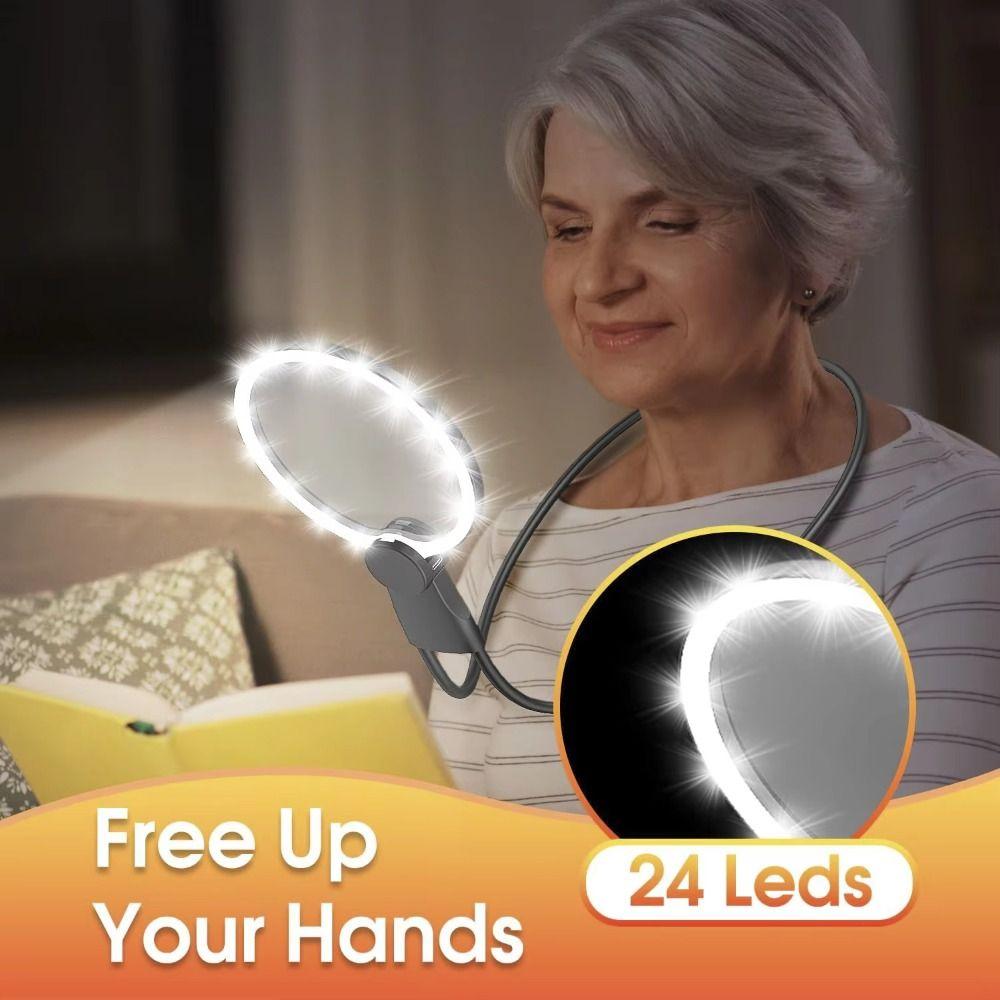 3 Color LED Lights Hands Free Magnifier Hanging Neck Magnifying Glass Electronics Repair