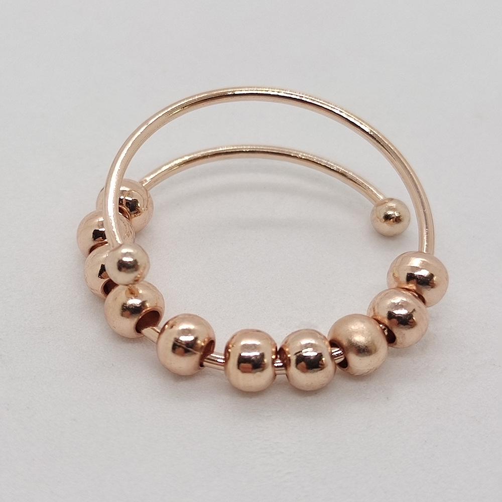 Rotating Decompression Beads Mindfulness Ring - Titanium Steel Wire-Wrapped for Anxiety Relief