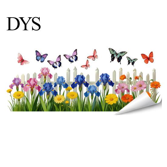 Multi-scenario Wall Decoration Flowers Plants Sticker Self-Adhesive Hanging Vines Wildflower Butterfly Healing Home Decor Removable Art Mural