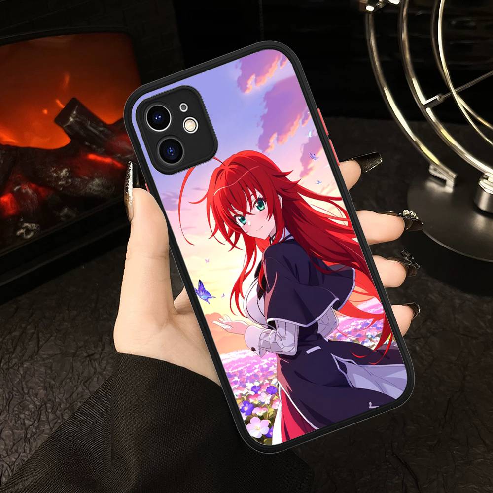 DXD Rias Gremory Mobile Cell For iPhone 11 12 13 14 15 16 Pro Max Plus Matte Translucent Phone Cover