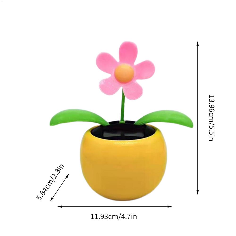 Solar Dancing Sunflower Toy Sunflower Solar Car Ornament Shaking Head Car Ornaments Solar Powered Car Toy Dashboard Decor