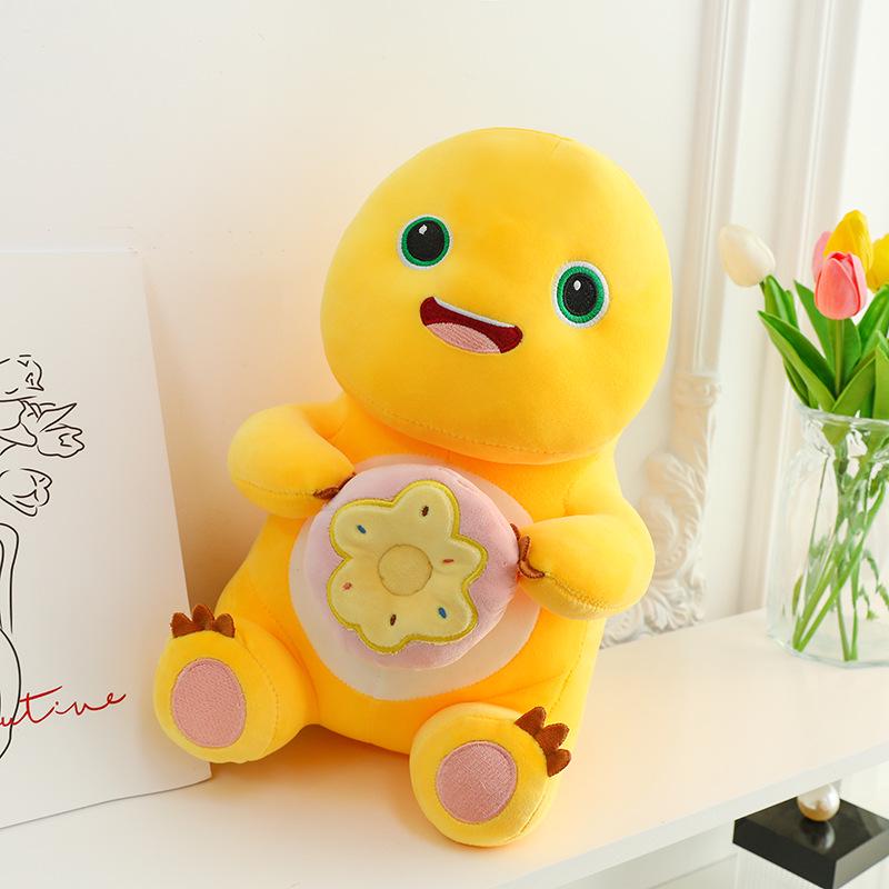 Adorable Yellow Milk Dragon Donut Pillow - Plush Toy for Relaxation