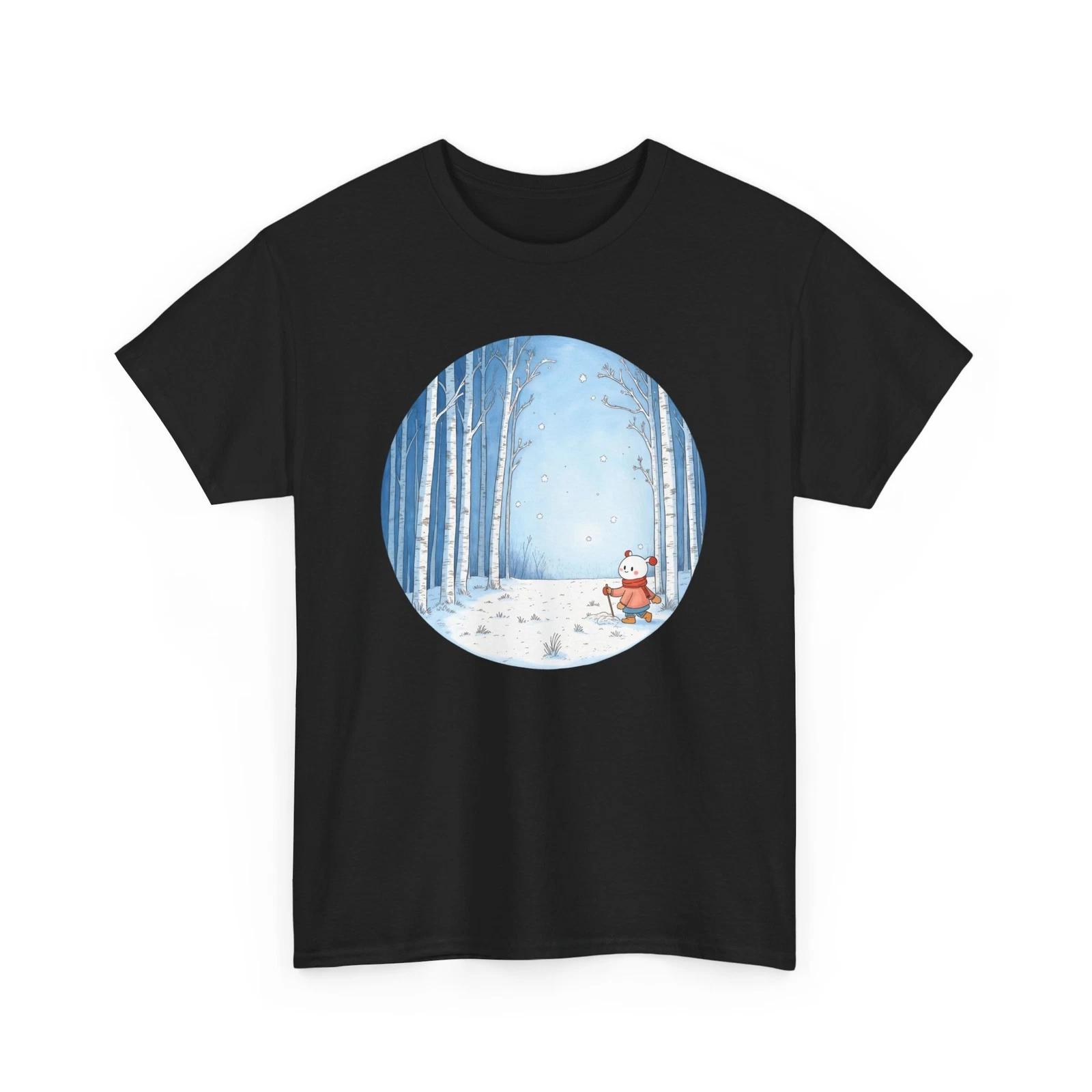 Cute Bear in Winter T-Shirt | Chilly Season Shirt | Cozy & Warm Winter Vibes Tee S