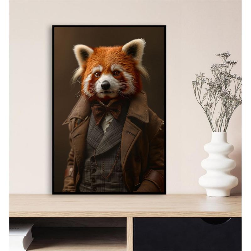 Victorian Style Animal Portraits Wolf Brown Bear Fox Flamingos Retro Poster Canvas Paintings Wall Art Pictures Home Decor