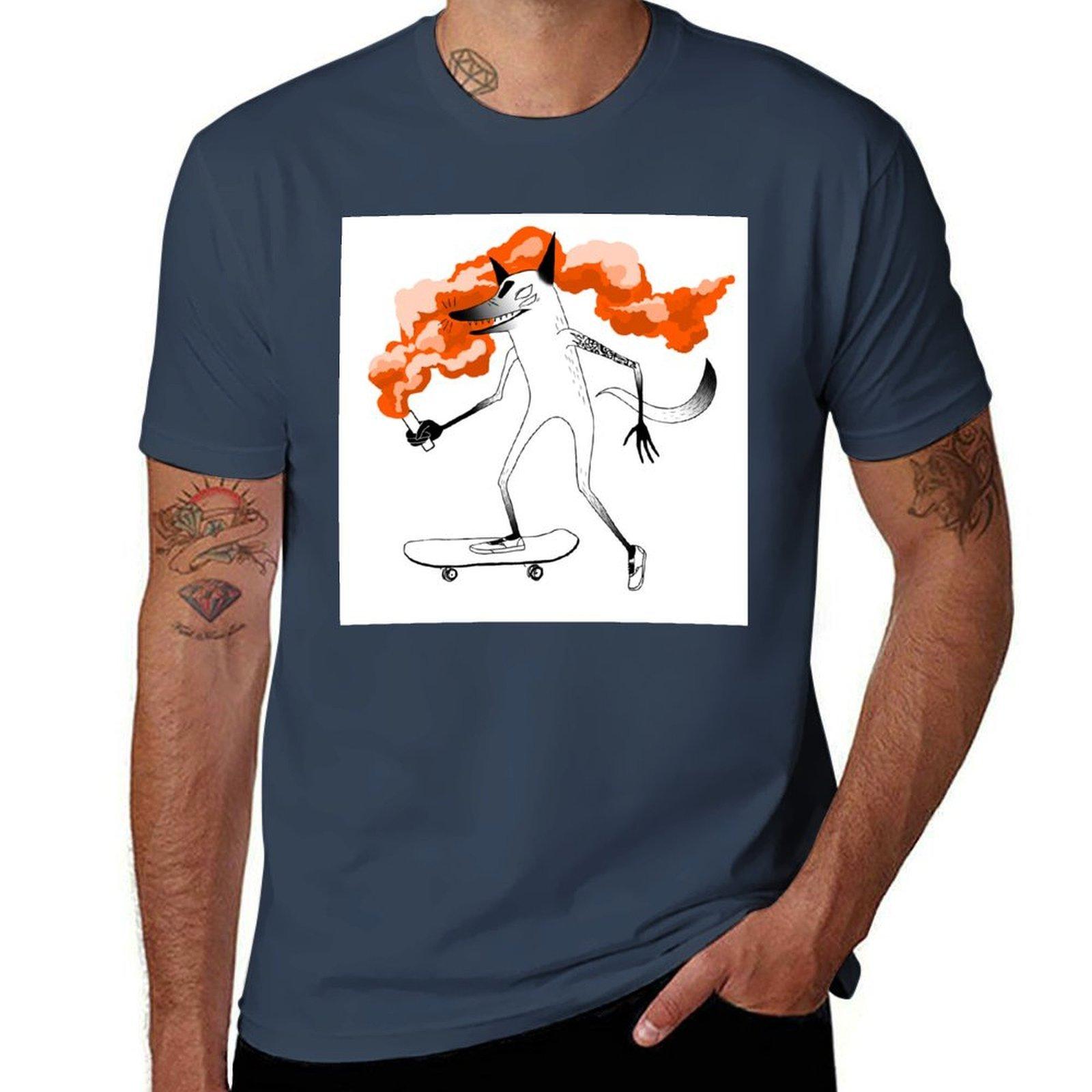 Fox skateboarder TShirt Ultra Soft Breathable Tee Top S