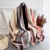 Autumn And Winter Imitation Cashmere Chain Knitted Scarf Women'S Double-Sided Color Matching Thickened Warm Shawl Scarf Travel Outside