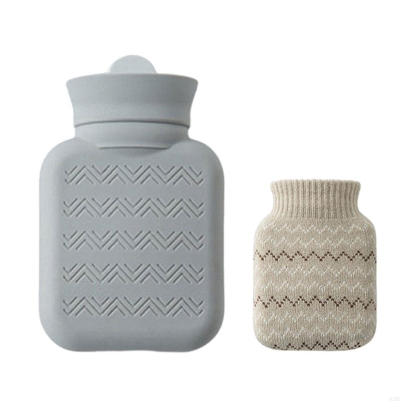 92MF Mini Hot Water Bottle 300ml From Durability Silicone With Cover Perfectly For Pains Relief Girls Present