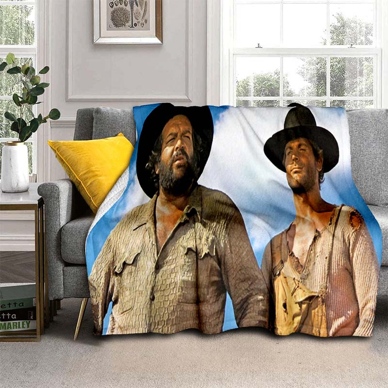 Bud Spencer Terence Hill Wirft Wirft Decke für Kindersofa Reise Wandern Picknick Beding Super Weiche Flanelldecke Geburtstagsgeschenk