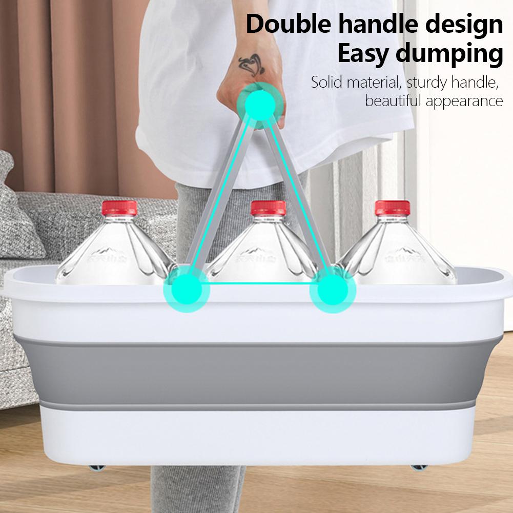Portable Washing Basin Large Capacity Foldable Mop Bucket Collapsible Rectangular Fishing Bucket for Camping Traveling Picnic