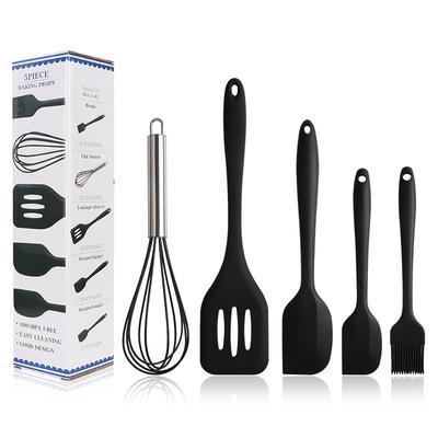 5 Teile/satz Wärme-beständig Backen Werkzeuge Edelstahl Griff Silikon Geschirr Nicht-stick Pan Schaufel Küche Backen Werkzeug