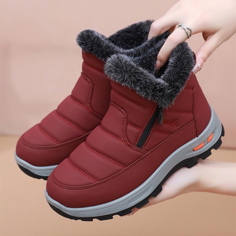 

Женские теплые зимние плюшевые ботинки - Нескользящая мягкая подошва для среднего и пожилого возраста 5 US красный