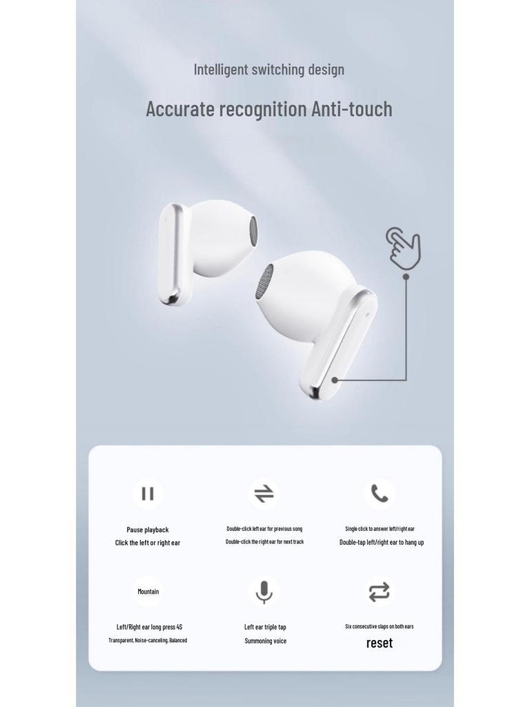 Q10 Couple's Bluetooth Earphones: High Sound Quality, Long Battery Life, Noise Reduction, Secure Fit, Set of Four.