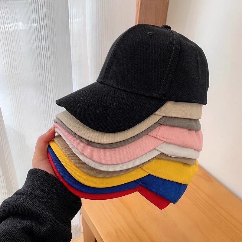 Classic Solid Color Hard Top Baseball Cap Men's Summer Pure Cotton Light Version High Top Sun Hat Children's Four-season Versatile Baseball Cap