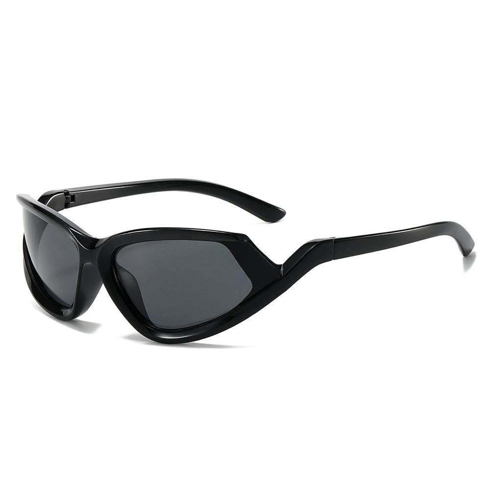 New Cat Eye Sunglasses, Personalized Y2K Colorful Coated Hip-Hop Sports Glasses Regular