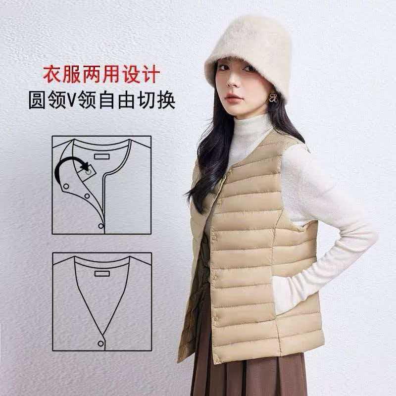 Womens Lightweight Down Vest 2026 Winter Slim Fit Puffer Outdoor Hiking Camping Travel Daily Wear