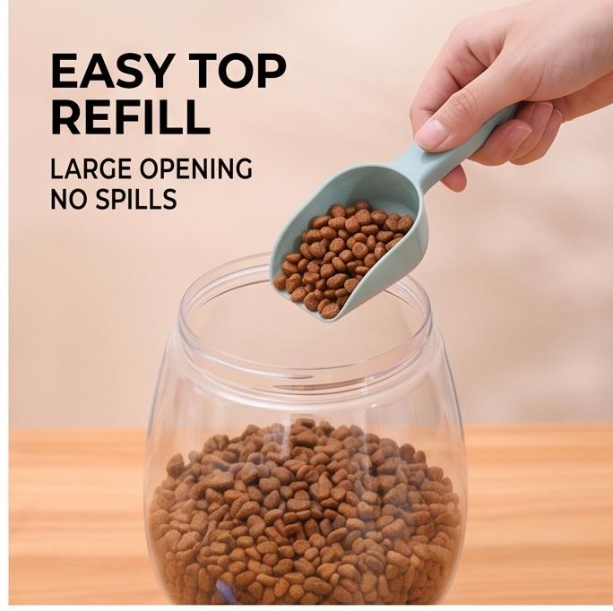Non-Electric 2.2L Cat Waterer & Feeder, Mess-Free Bowl for Cats & Small Dogs, No-Plug Indoor Home Pet Feeding Station