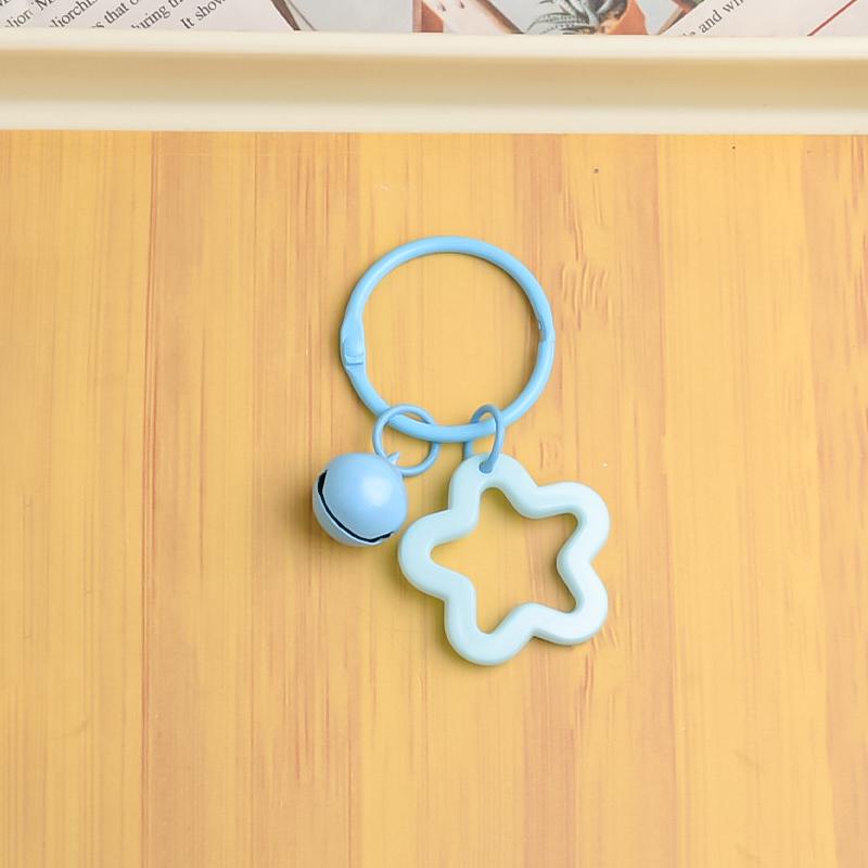 Frauen Mädchen Schlüsselanhänger Ringe Halter Glocke Fünfzackiger Stern Taschenanhänger Acryl Geschenkzubehör