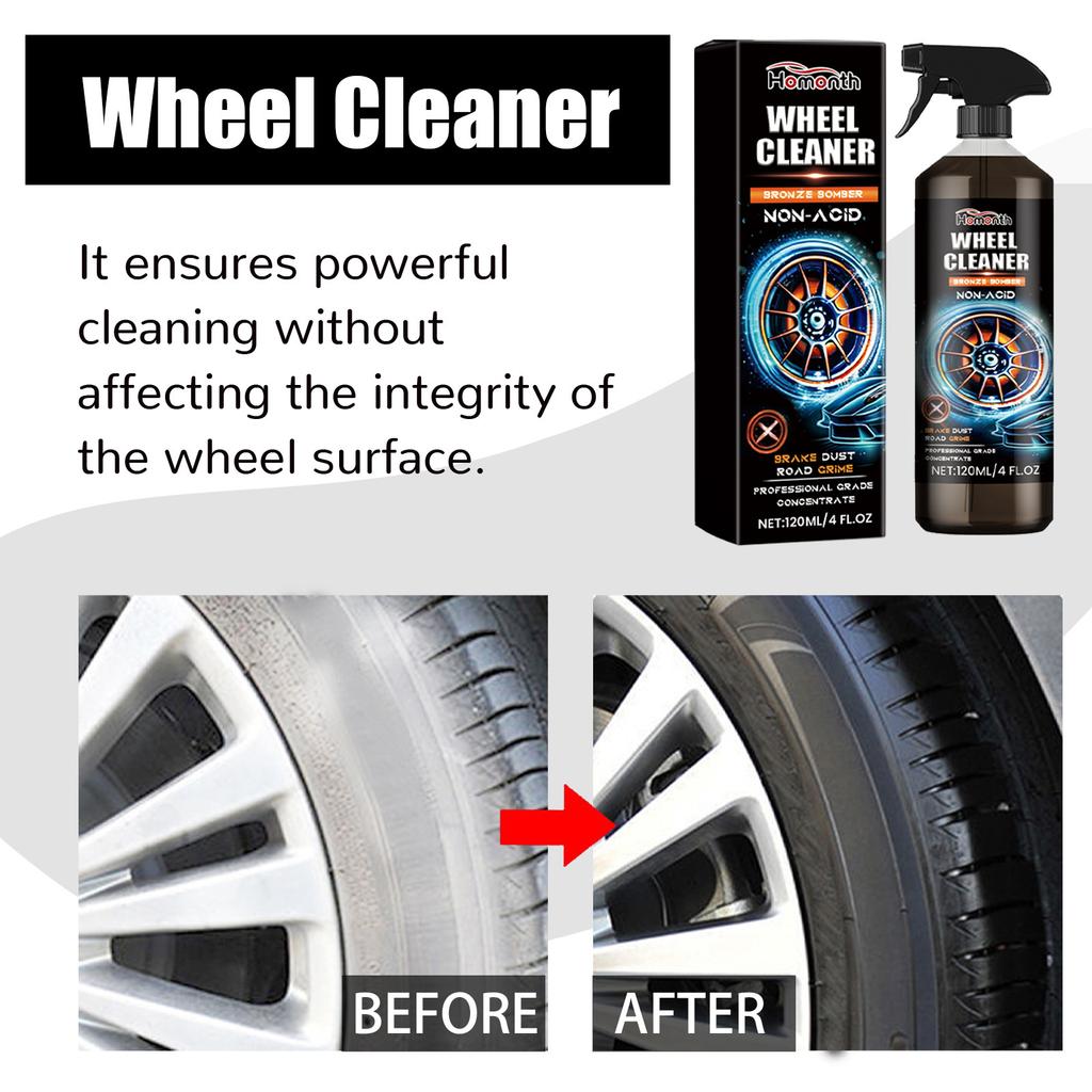 Homonth 120ML Metal Wheel Paint Iron Remover Spray Technology Professional Dust Rim Rust Cleaner Auto Detail Chemical Car Cleaning
