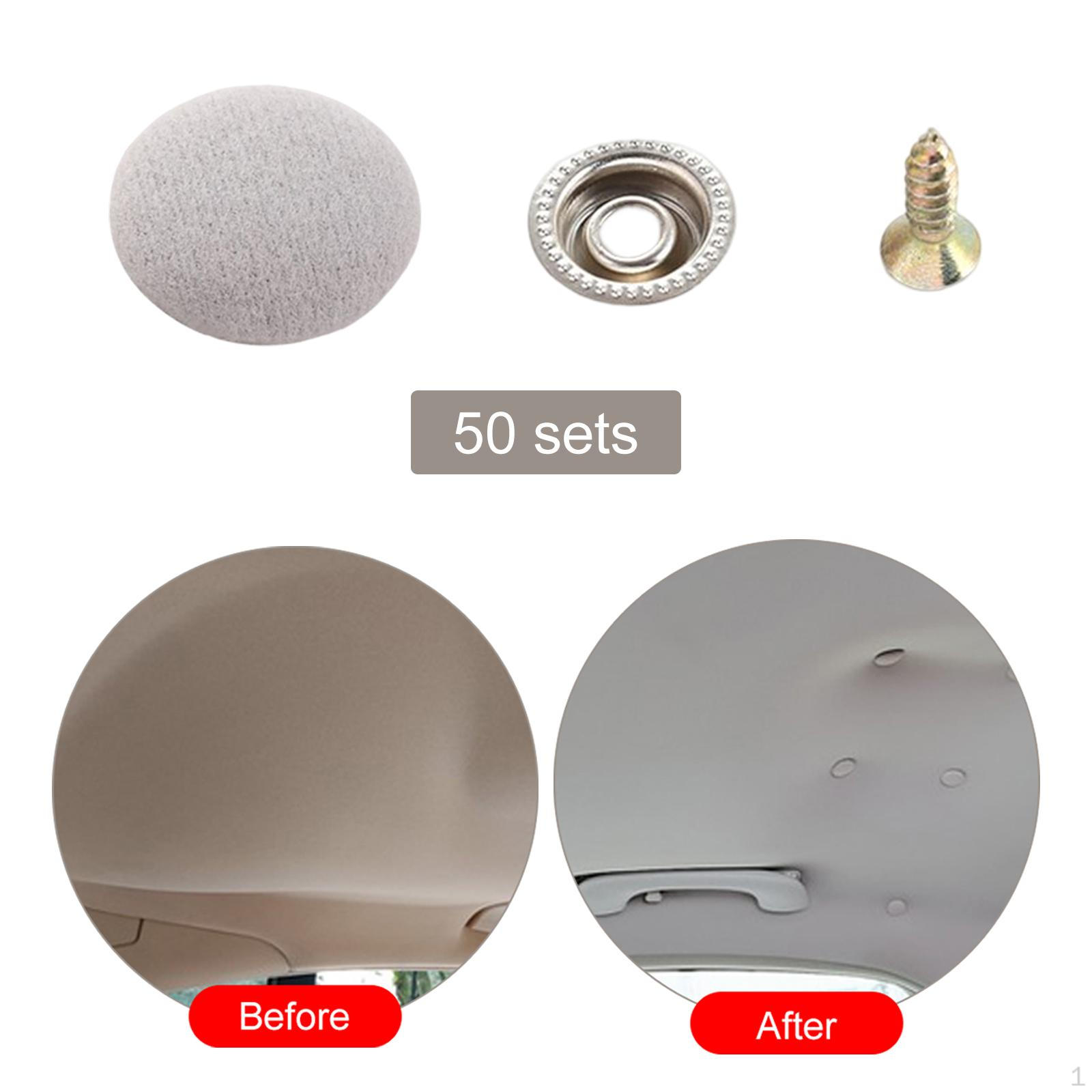 50 Packs Car Roof Repair Button Buckle Easy Installation Universal Auto Snap Rivets серый