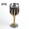 Horrible Resin Skull Head Stainless Steel Wine Cup Goblet Skull Wine Chalice Cup Gothic Halloween Decorative Whiskey Cocktail Beverage Drinking Glass