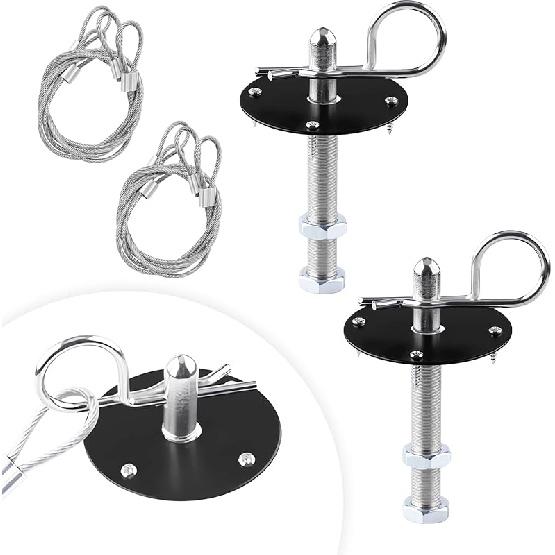 2 PCS Stainless Steel Car Hood P Kit, Quick Release Hood Cover Pin Lock Appearance Kit With Racing Lanyard, Universal Engine Bumper Bonnet Pin For