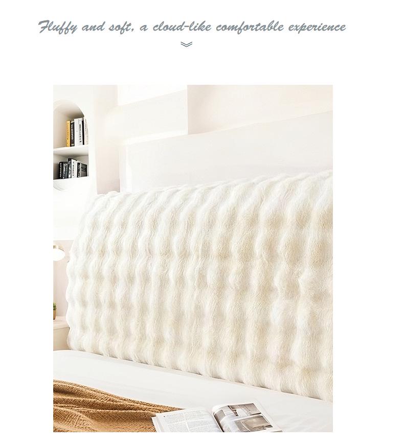 Elastic Upholstered Headboard Cover - Soft, Dustproof & Thickened Protector for Solid Wood Headboards