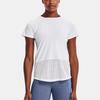Under Armour Breathelux Solid Color Loose Fit Crew Neck T-Shirt Women Tops White 1370867-100